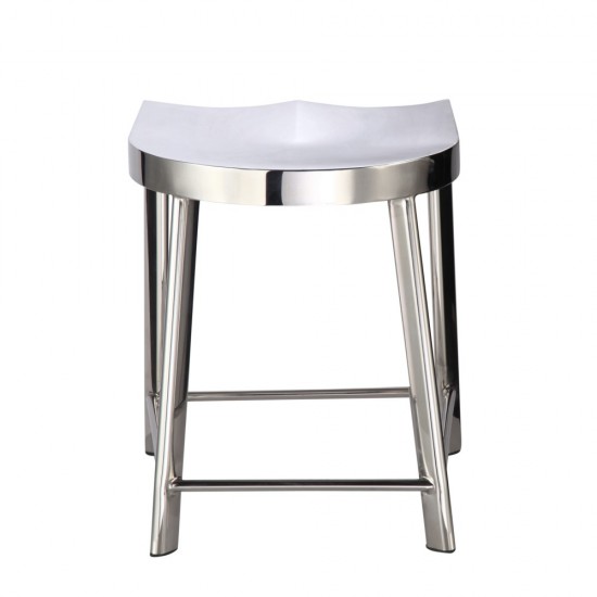 Fine Mod Imports Swiss Polished Bar Chair, Silver