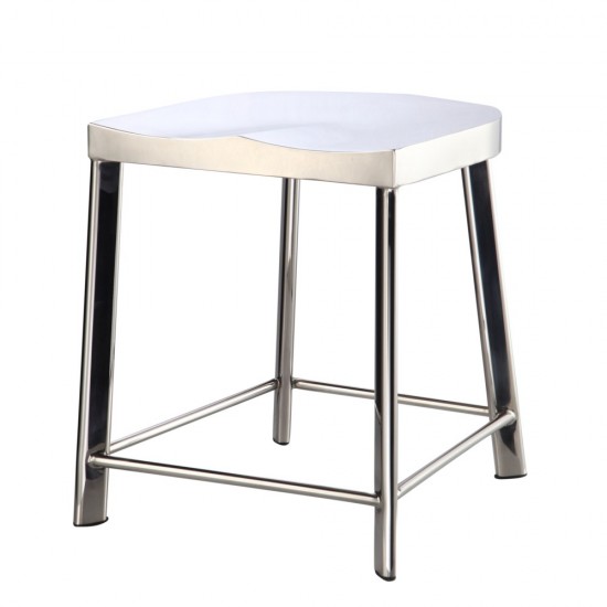 Fine Mod Imports Swiss Polished Bar Chair, Silver