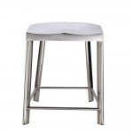 Fine Mod Imports Swiss Polished Bar Chair, Silver