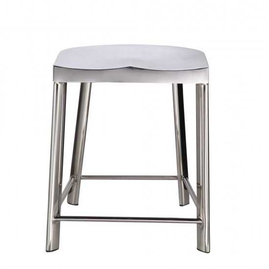 Fine Mod Imports Swiss Polished Bar Chair, Silver