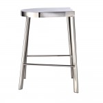 Fine Mod Imports Swiss Polished Counter Stool, Silver