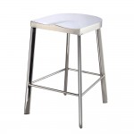 Fine Mod Imports Swiss Polished Counter Stool, Silver