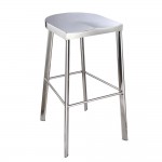 Fine Mod Imports Swiss Polished Bar Stool, Silver