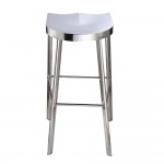 Fine Mod Imports Swiss Polished Bar Stool, Silver