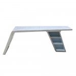 Fine Mod Imports Metolic Desk, Silver