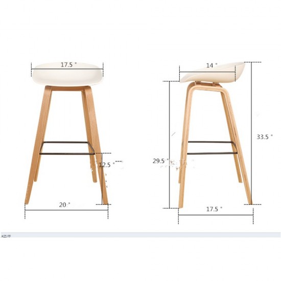 Fine Mod Imports Shen Odger Bar Stool, White