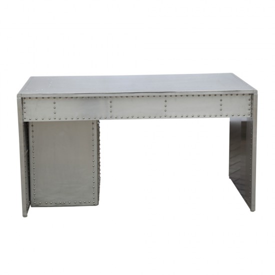 Fine Mod Imports Riveted Desk, Silver