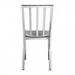 Fine Mod Imports Eve Steel Dining Side Chair, Silver