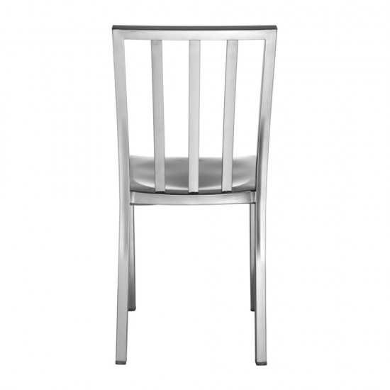 Fine Mod Imports Eve Steel Dining Side Chair, Silver