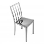 Fine Mod Imports Eve Steel Dining Side Chair, Silver