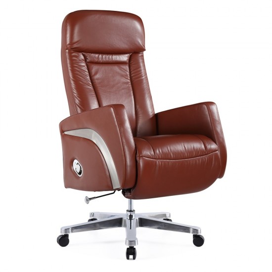 Fine Mod Imports Mason Office Chair Recliner, Brown