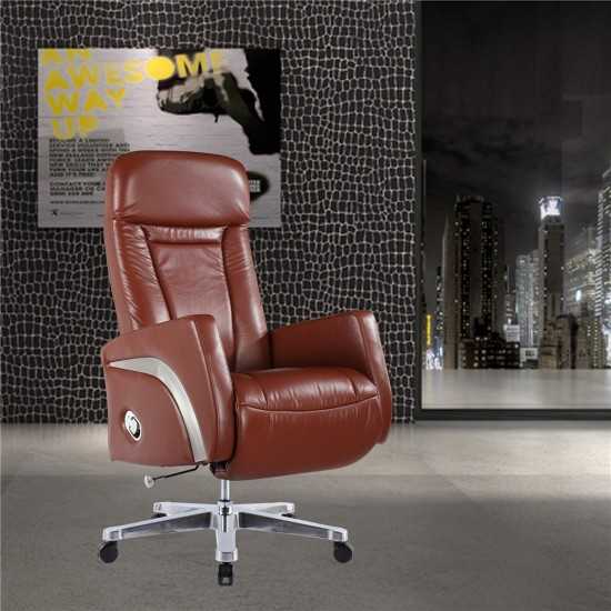 Fine Mod Imports Mason Office Chair Recliner, Brown