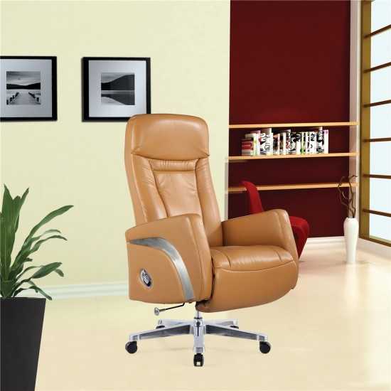 Fine Mod Imports Mason Office Chair Recliner, Light Brown