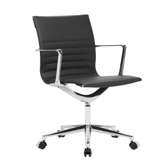 Fine Mod Imports Em Office Chair Mid Back, Black