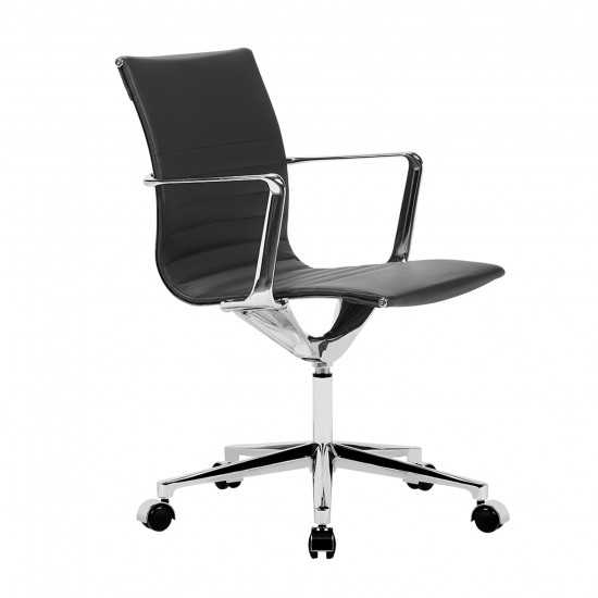 Fine Mod Imports Em Office Chair Mid Back, Black