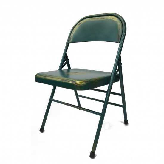 Fine Mod Imports Turquoise Antique Folding Chair, Turquoise