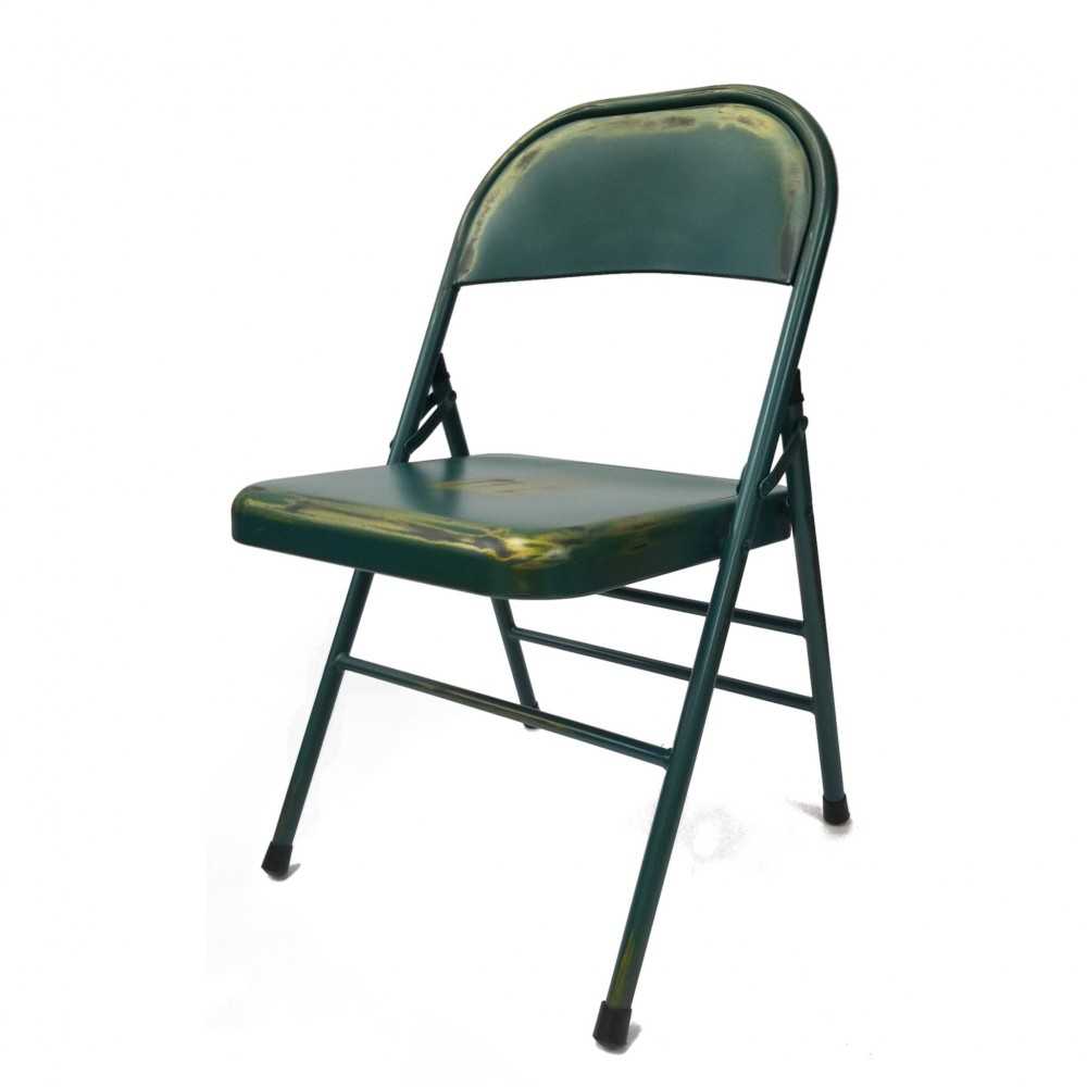 Fine Mod Imports Turquoise Antique Folding Chair, Turquoise Fine Mod Imports Turquoise Antique Folding Chair, Turquoise