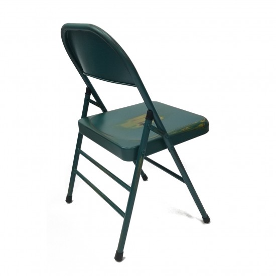 Fine Mod Imports Turquoise Antique Folding Chair, Turquoise