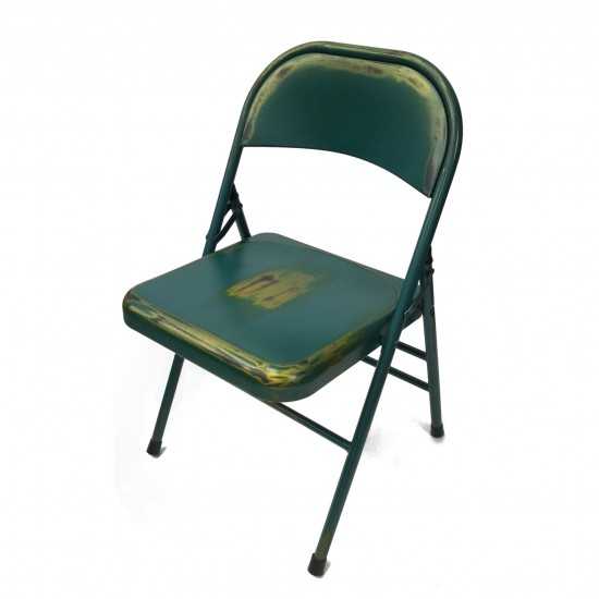 Fine Mod Imports Turquoise Antique Folding Chair, Turquoise