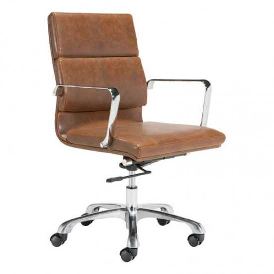 Fine Mod Imports Soft Pad Office Chair Mid Back, Brown