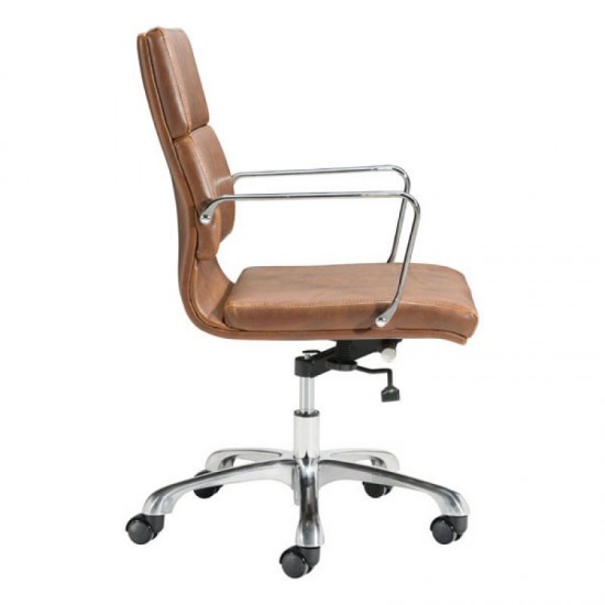 Fine Mod Imports Soft Pad Office Chair Mid Back, Brown