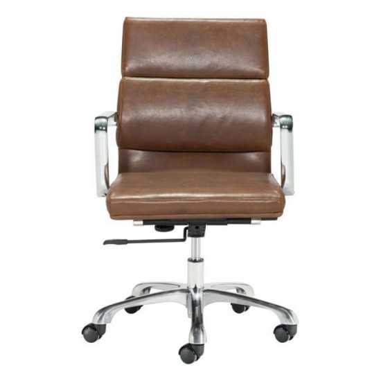 Fine Mod Imports Soft Pad Office Chair Mid Back, Brown