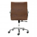 Fine Mod Imports Soft Pad Office Chair Mid Back, Brown