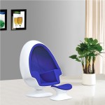 Fine Mod Imports Alpha Egg Chair and Ottoman, Blue