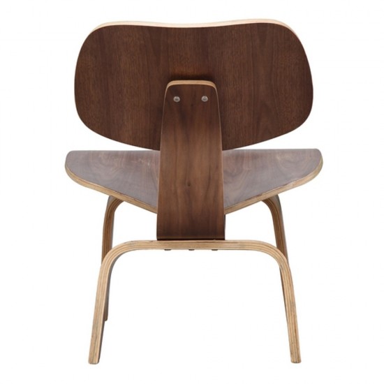 Fine Mod Imports Plywood Lounge Chair, Walnut