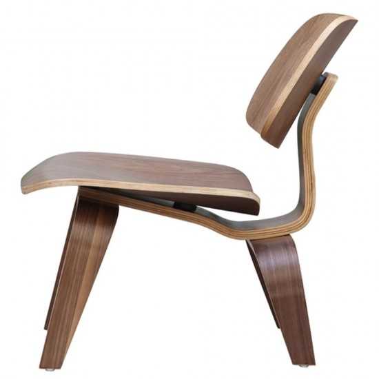 Fine Mod Imports Plywood Lounge Chair, Walnut