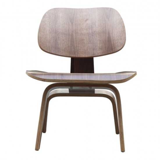 Fine Mod Imports Plywood Lounge Chair, Walnut