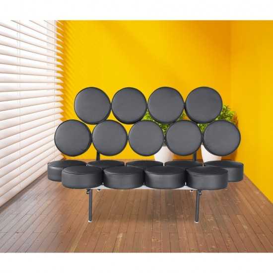 Fine Mod Imports Circle Sofa, Black