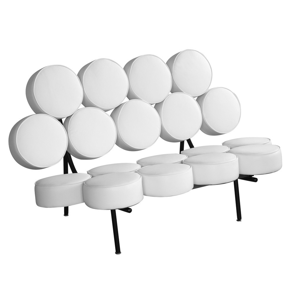 Fine Mod Imports Circle Sofa, White Fine Mod Imports Circle Sofa, White