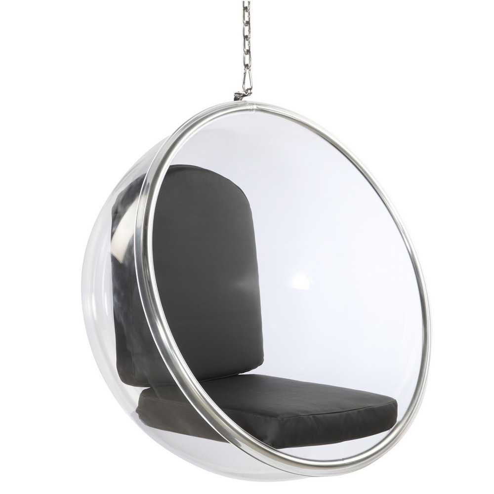 Fine Mod Imports Bubble Hanging Chair, Black