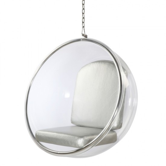 Fine Mod Imports Bubble Hanging Chair, Silver