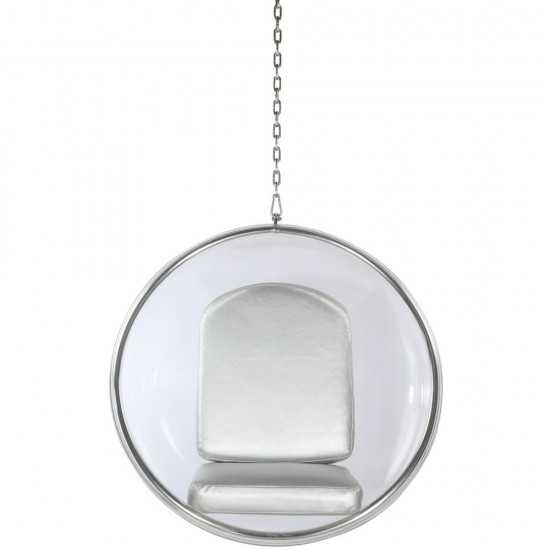 Fine Mod Imports Bubble Hanging Chair, Silver