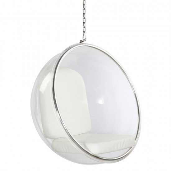 Fine Mod Imports Bubble Hanging Chair, White