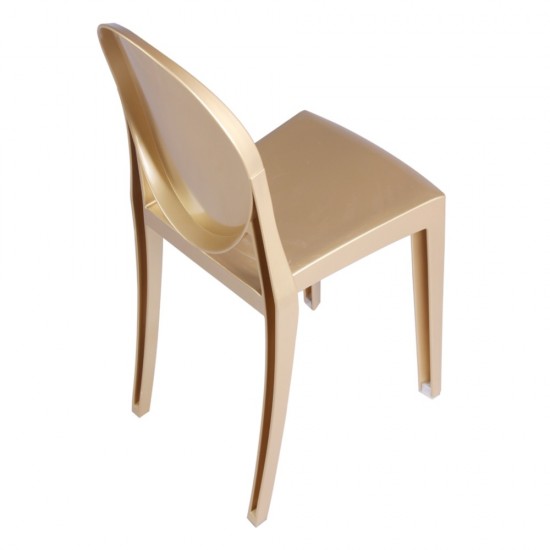 Fine Mod Imports Clear Side Chair, Gold