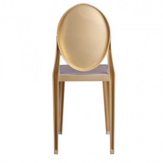 Fine Mod Imports Clear Side Chair, Gold