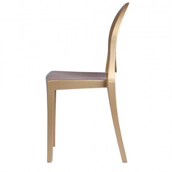 Fine Mod Imports Clear Side Chair, Gold