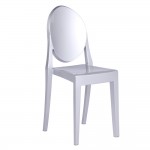 Fine Mod Imports Clear Side Chair, Silver