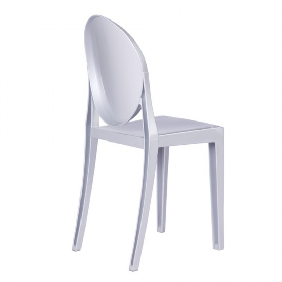 Fine Mod Imports Clear Side Chair, Silver