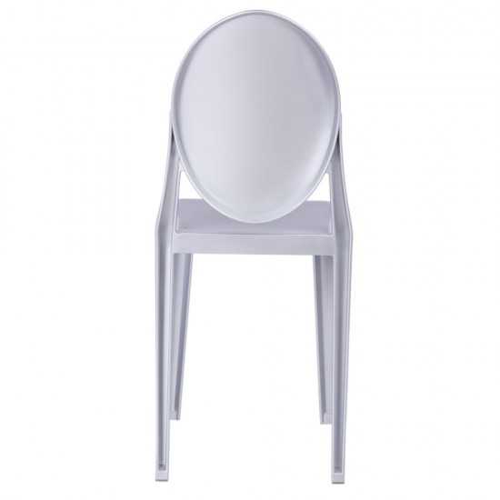 Fine Mod Imports Clear Side Chair, Silver