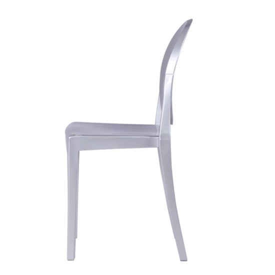 Fine Mod Imports Clear Side Chair, Silver