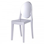 Fine Mod Imports Clear Side Chair, Silver