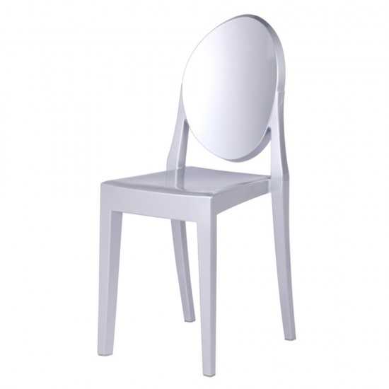 Fine Mod Imports Clear Side Chair, Silver