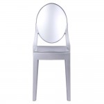 Fine Mod Imports Clear Side Chair, Silver