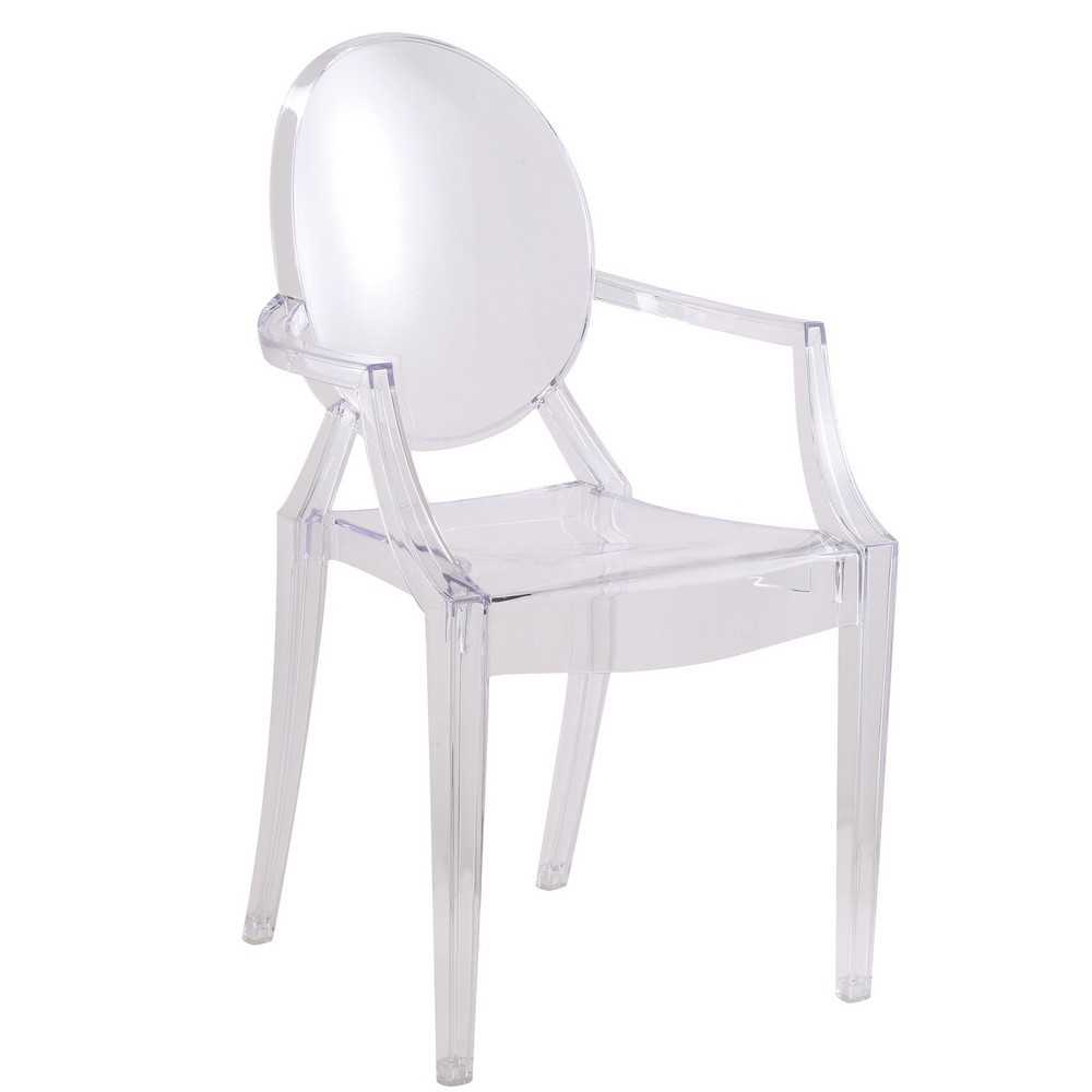 Fine Mod Imports Clear Arm Chair, Clear