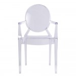 Fine Mod Imports Clear Arm Chair, Clear