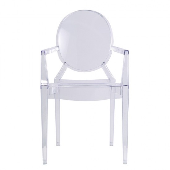 Fine Mod Imports Clear Arm Chair, Clear